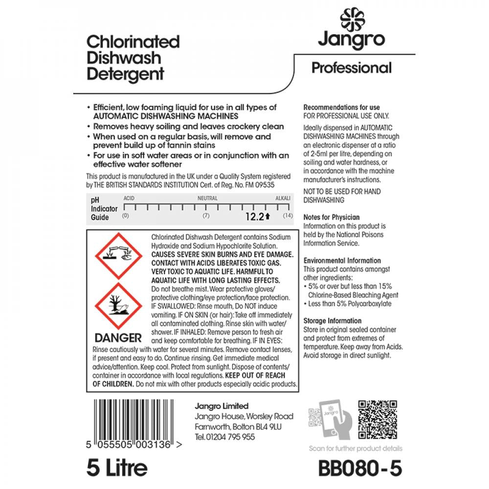 Advantage Chlorinated Dishwasher Liquid Detergent for Softened Water