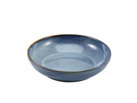 Genware CB-PBL27 Terra Porcelain Aqua Blue Coupe Bowl 27.5cm - Pack of 6