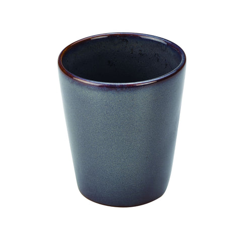 Genware CC-BL10 Terra Stoneware Rustic Blue Conical Cup 10cm - Pack of 6