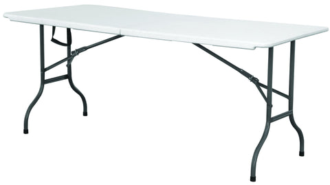 Genware CFT6 Centre Folding Table 6' White HDPE
