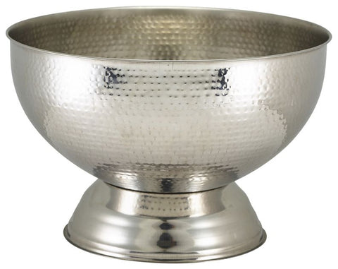 Genware CHBWL1 Hammered Stainless Steel Champagne Bowl 36cm
