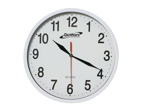 Genware CLK Wall Clock White 24cm Dia
