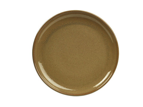 Genware CP-BR24 Terra Stoneware Rustic Brown Coupe Plate 24cm