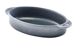 Genware CT-OD18G Forge Graphite Stoneware Oval Dish 17.5 x 11.5 x 4cm - Pack of 6