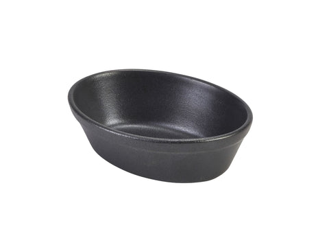 Genware CT-PD16 Cast Iron Effect Oval Pie Dish 16cm - Pack of 6