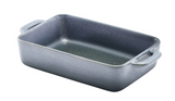 Genware CT-RC16G Forge Graphite Stoneware Rectangular Dish 16 x 10.5 x 4cm - Pack of 6