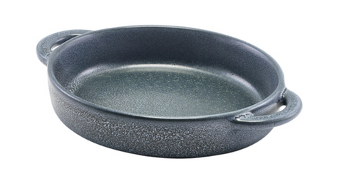 Genware CT-RD14G Forge Graphite Stoneware Round Dish 14.5 x 13 x 3cm - Pack of 6