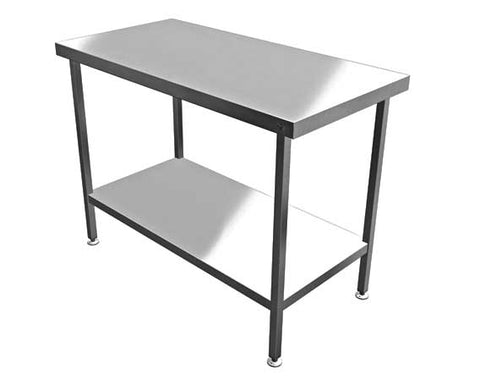 Quick Service 650mm Deep Centre & Wall Stainless Steel Tables With Undershelf
