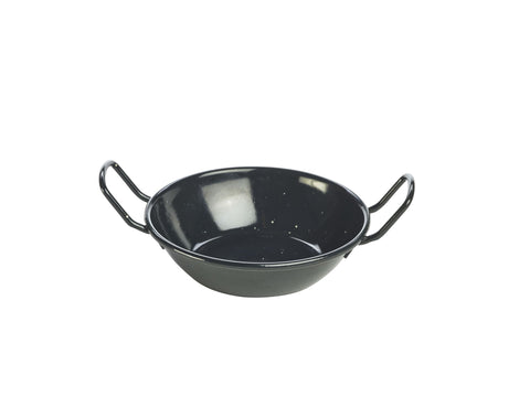 Genware E0614 Black Enamel Dish 14cm - Pack of 6