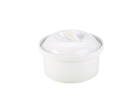 Genware F17-W Royal Round Casserole Dish 1.5L White - Pack of 4