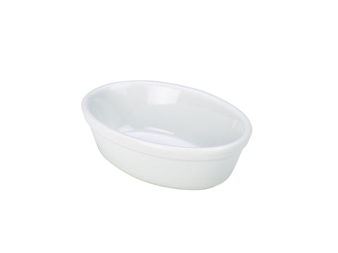 Genware F19-W Royal Oval Pie Dish 14cm White - Pack of 12