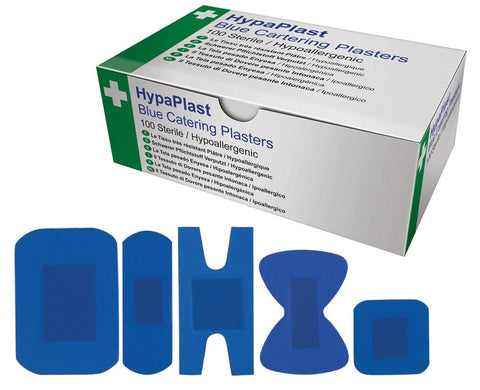 Genware FAPLMIX Blue Detectable Plasters Mix 5 Types Box 100