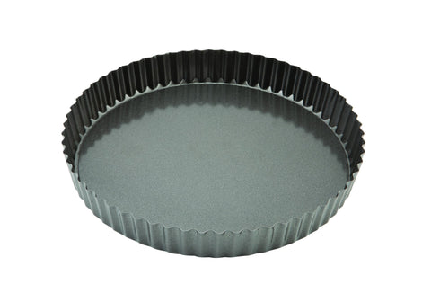 Genware FQT-CS25 Carbon Steel Non-Stick Fluted Quiche Tin 25cm