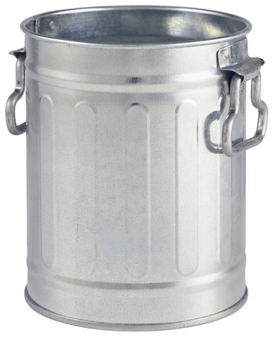 Genware GBIN9 Miniature Galvanised Bin 8.5x11.2cm - Pack of 12