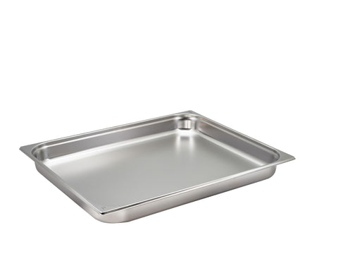 Genware GN21-65 St/St Gastronorm Pan 2/1 - 65mm Deep