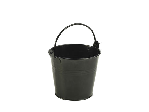 Genware GSB10BK Galvanised Steel Serving Bucket 10cm Dia Black - Pack of 12