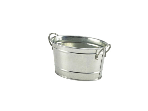 Genware GSB1511 Galvanised Steel Serving Bucket 15.5 x 11 x 8.5cm - Pack of 12