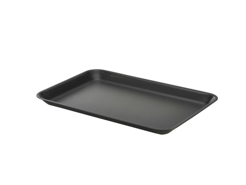 Genware GST3121BK Galvanised Steel Tray 31.5x21.5x2cm Matt Black