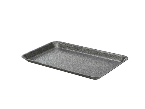 Genware GST3121S Galvanised Steel Tray 31.5x21.5x2cm Hammered Silver