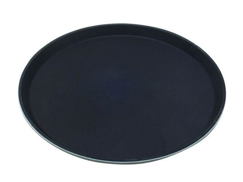 Genware 1600GR-004 Tray Gengrip Fibreglass Round 16" Black