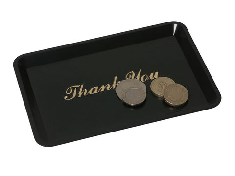Genware 3022-03 Tip Tray Thank You 4.1/2"X6.1/2" Black