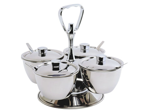 Genware 8053-4 S/St.Revolving Relish Server 4-Way (66277)
