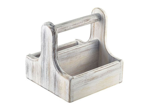 Genware DWTC-SW Small White Wooden Table Caddy