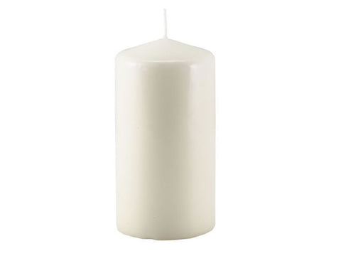 Genware PLC15 Pillar Candle 15cm H X 8cm Dia Ivory - Pack of 6