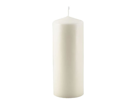 Genware PLC20 Pillar Candle 20cm H X 8cm Dia Ivory - Pack of 6