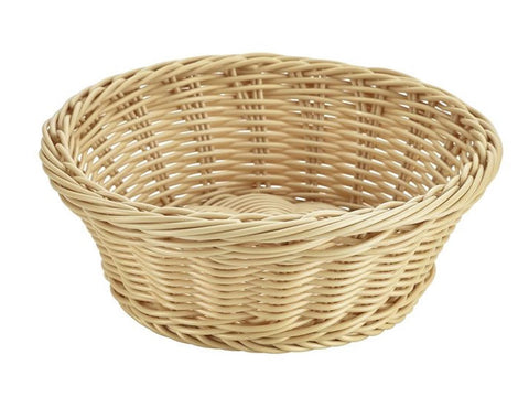 Genware PWB-21 Round Polywicker Basket 21Dia x 8cm - Pack of 6