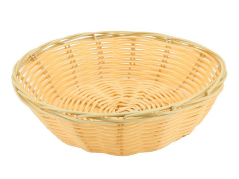 Genware PWB-7R Round Polywicker Basket 7"Dia X 2" Deep - Pack of 12