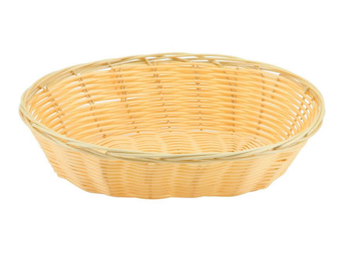 Genware PWB-9OV Oval Polywicker Basket 9"X6"X2.25" - Pack of 12