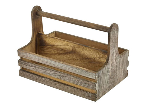 Genware RWTC Rustic Wooden Table Caddy