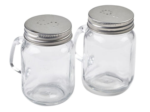 Genware SPMAS Mason Jar Salt & Pepper Shaker Set