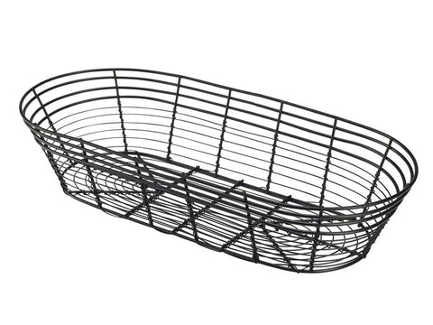 Genware WB3917BK Wire Basket, Oblong 39 x 17 x 8cm - Pack of 6