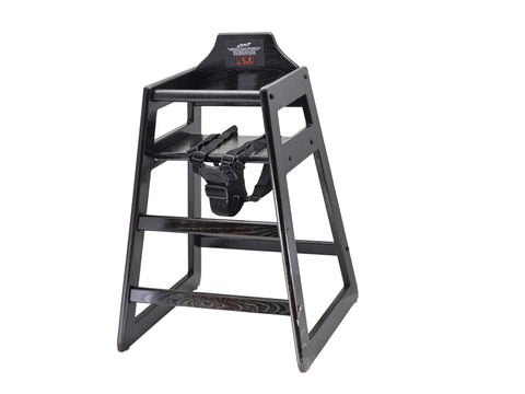 Genware HCHAIR-DW Wooden High Chair - Dark Wood