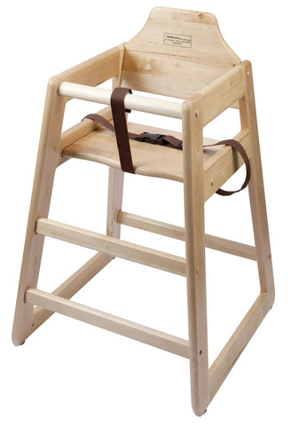 Genware HCHAIR-LW Wooden High Chair - Light Wood