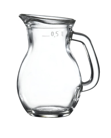 Genware JUG050 Classic Glass Jug 0.5L / 17.5oz - Pack of 6