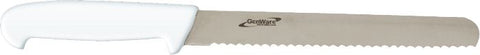 Genware K-S12SERW 12'' Slicing Knife White (Serrated)