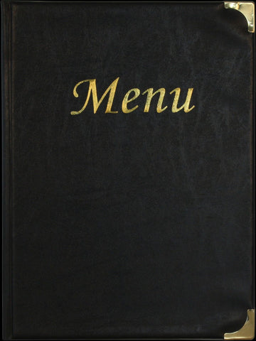 Genware MC-BRA4-BL A4 Menu Holder Black 8 Pages