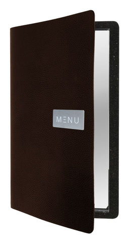 Genware MC-LRA4-RWBR Raw Leather Menu A4 Brown