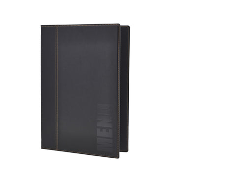 Genware MC-TRA4-BL Contemporary A4 Menu Holder Black 4 Pages