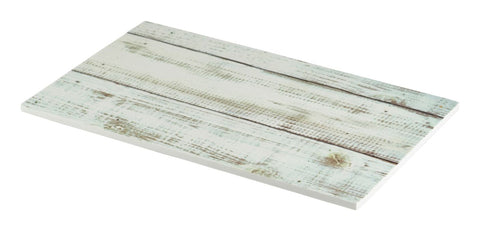 Genware MEL14-WDW White Wash Wood Effect Melamine Platter GN 1/4
