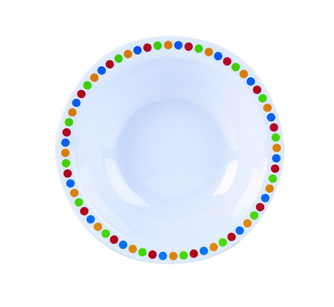 Genware MEL6B-CC Melamine 6" Bowl- Coloured Circles - Pack of 12