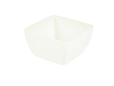 Genware MELSQB-15 White Melamine Curved Square Bowl 15cm