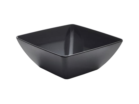 Genware MELSQB-28BK Black Melamine Curved Square Bowl 26.2cm