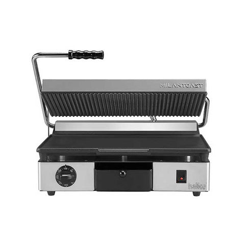 Hallco MEMT16031XNS Panini/Contact Grill - Ribbed Top and Flat Bottom