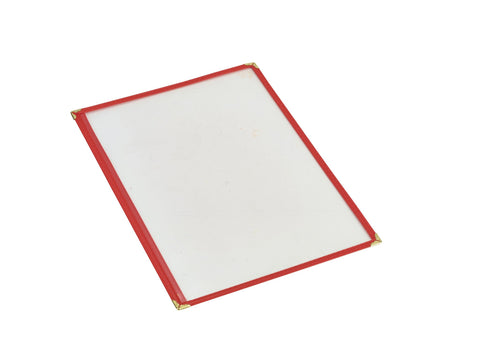 Genware MHAM2R Red American Style A4 Menu Holder - 1 Page
