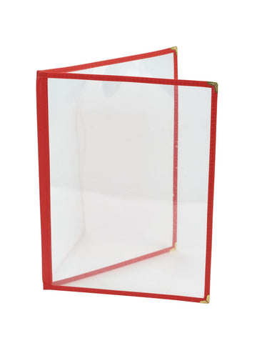 Genware MHAM4R Red American Style A4 Menu Holder - 2 Page