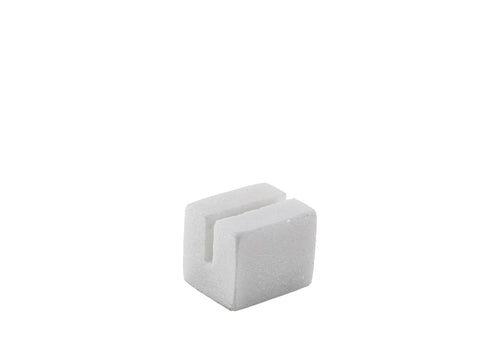 Genware MSH3W White Marble Sign Holder 3 x 2.5 x 2.5cm